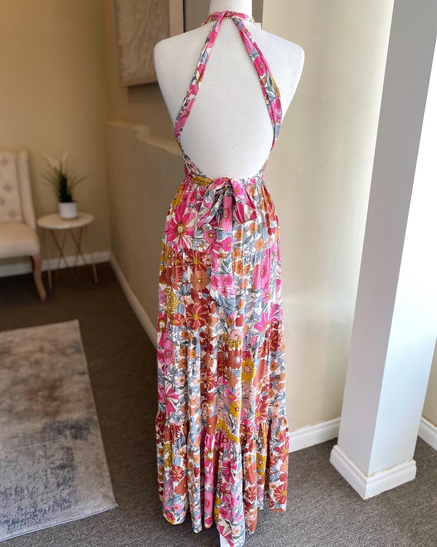 Halter Top Floral Maxi Dress