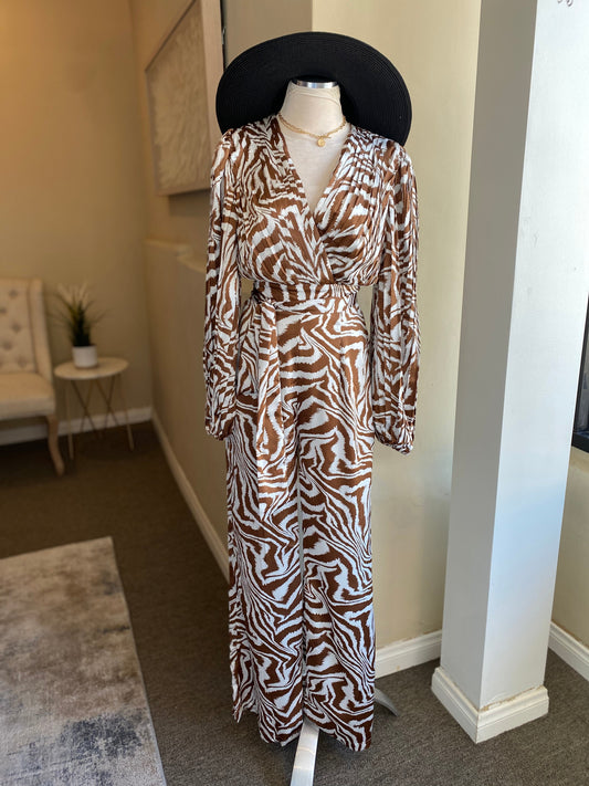 Zebra Printed Jumpsuit