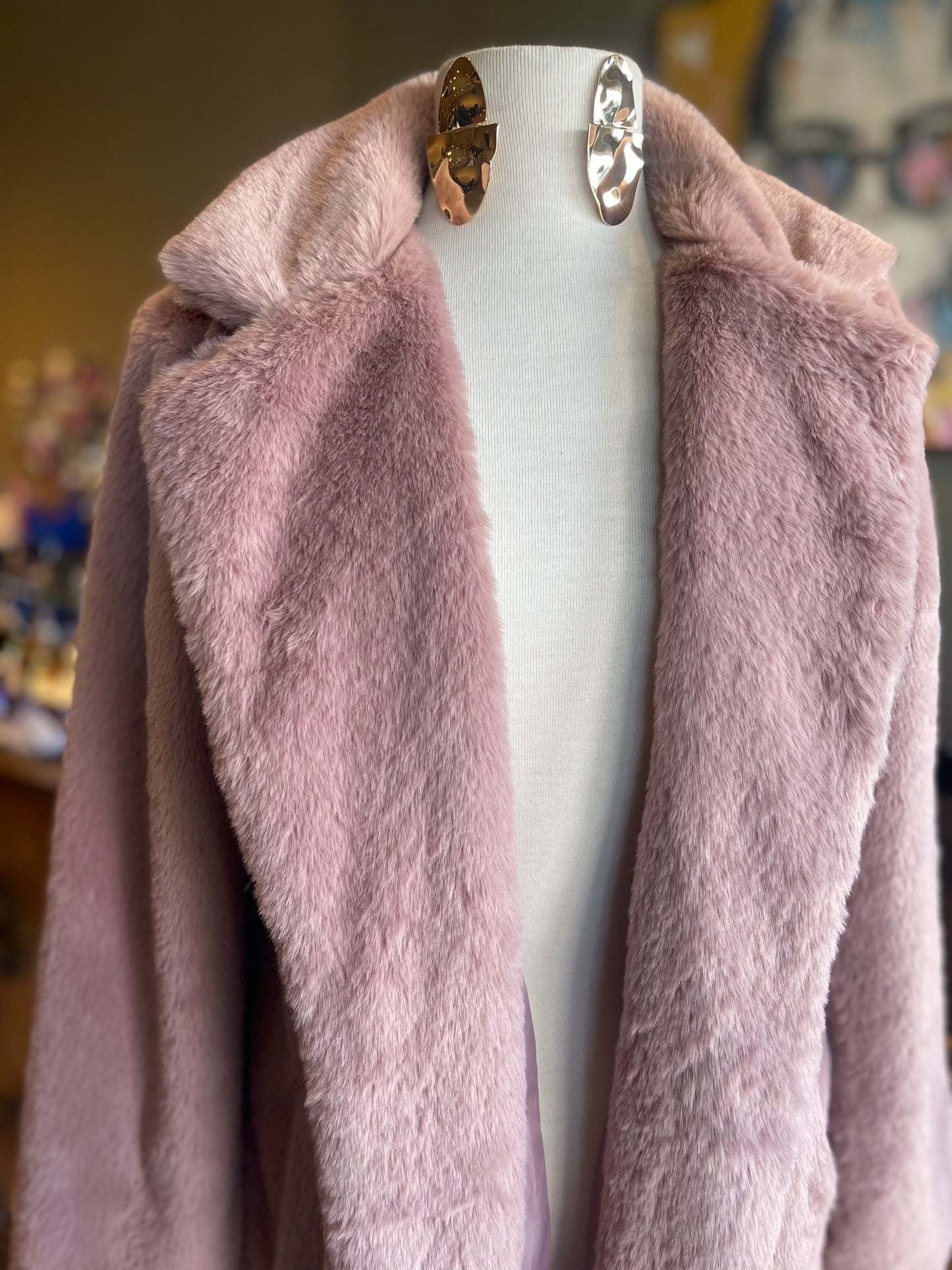 Long Sleeve Faux Fur Coat