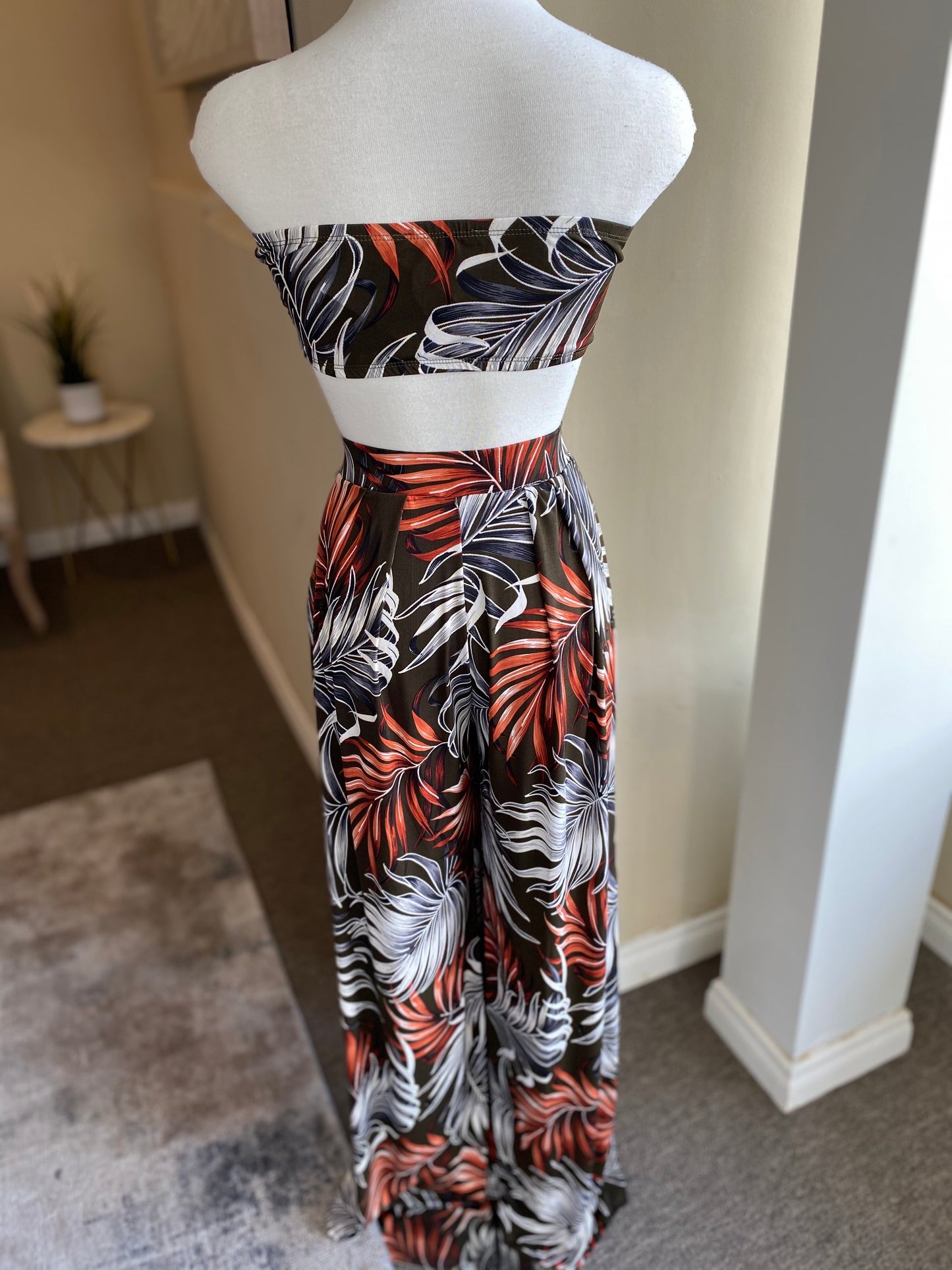 Leafy Tube Top Pants Set FINAL SALE