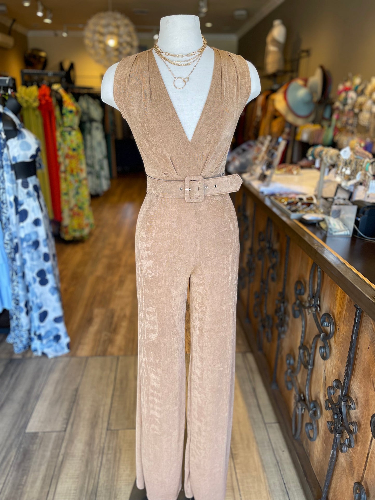 Sleeveless Jumpsuit W Belt