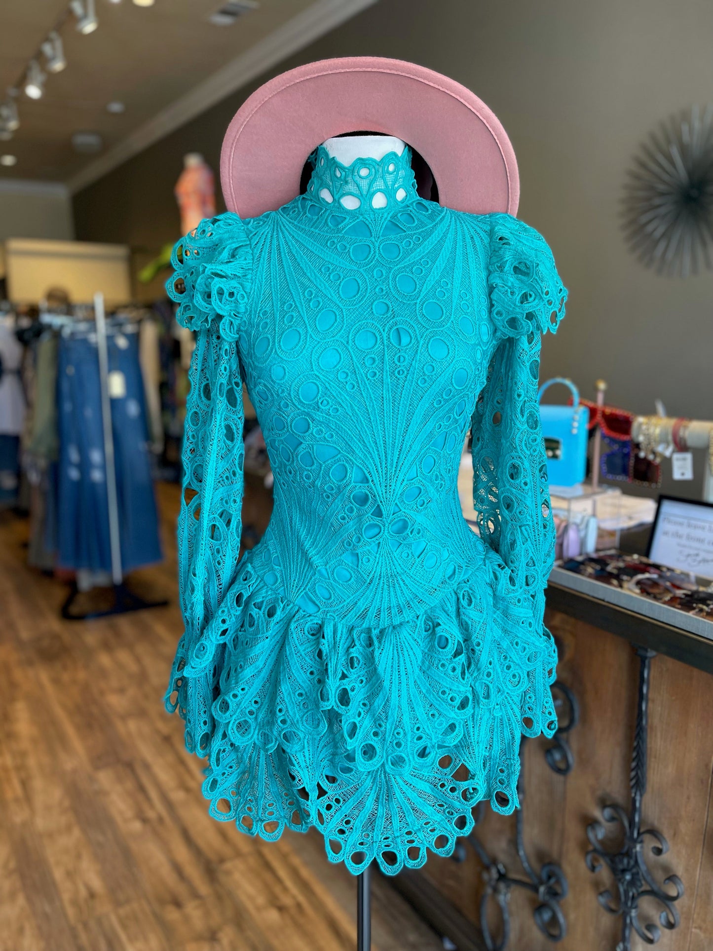 Crochet Lace With Bell Sleeve Dress