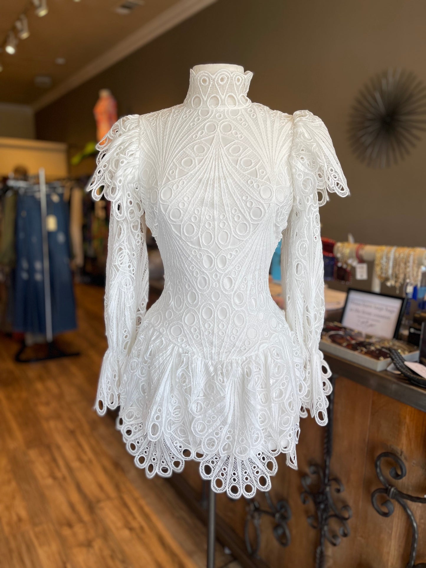 Crochet Lace With Bell Sleeve Dress