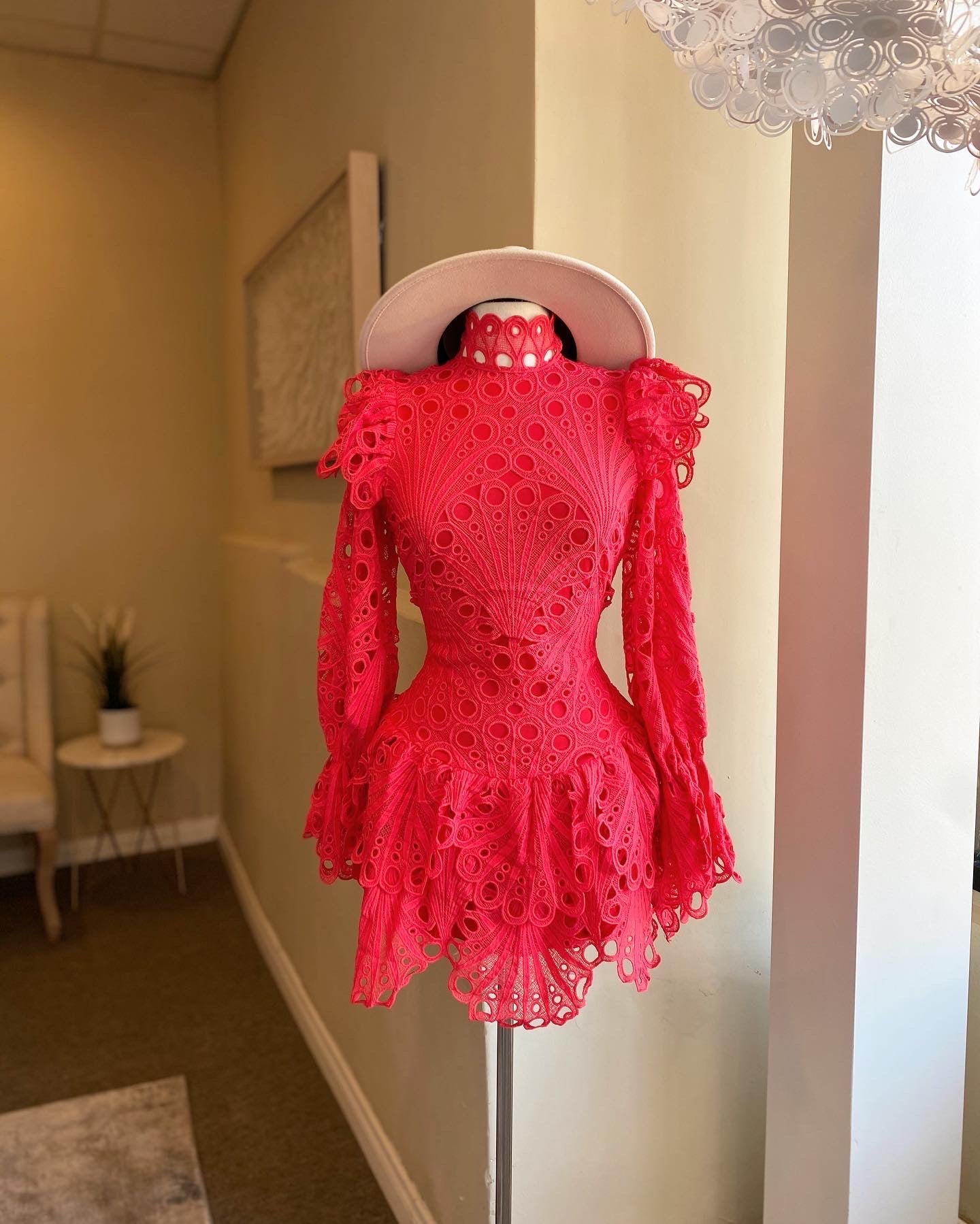 Crochet Lace With Bell Sleeve Dress